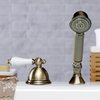 Kingston Brass KSK3353PLTR Deck Mount Hand Shower with Diverter for Roman Tub Faucet, Antique Brass KSK3353PLTR